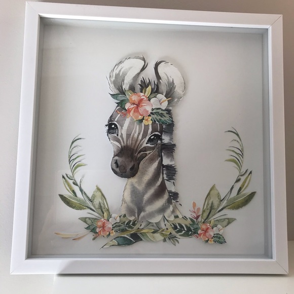 Nursery Decor. Zebra 3D Shadowbox. 12 x 12. - Picture 6 of 7